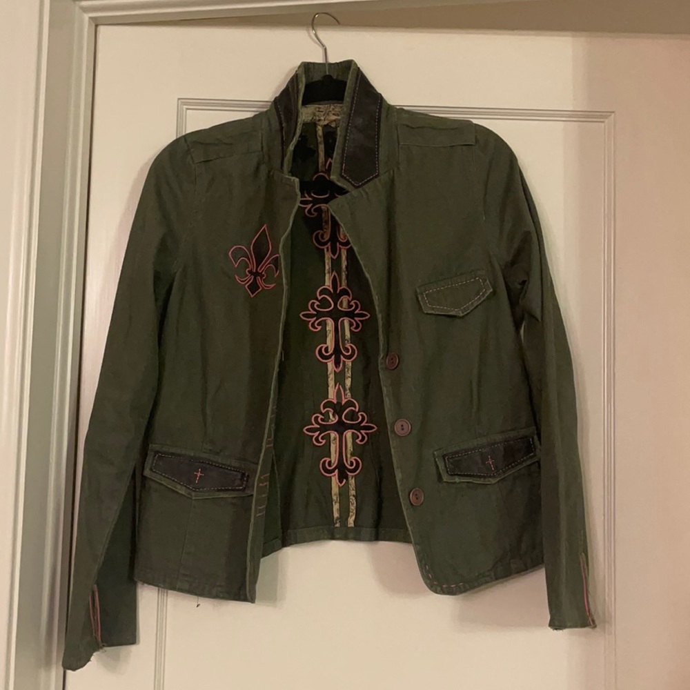 Jaded by knight leather accent jacket